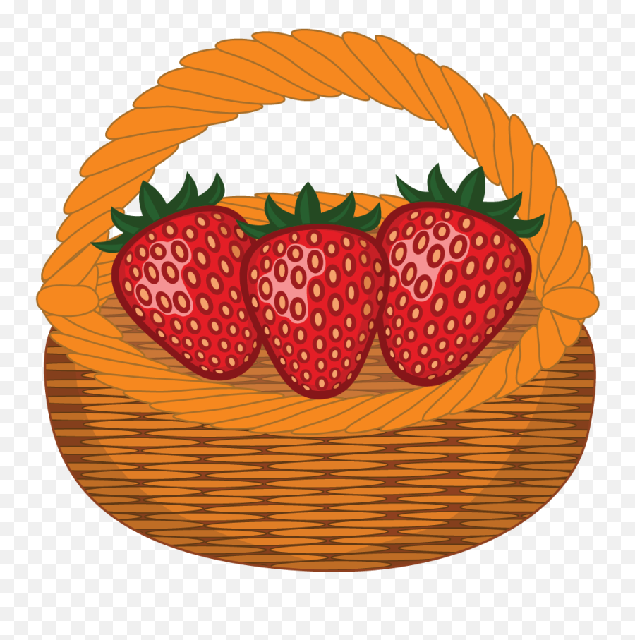 Strawberries Clipart Orange - Strawberries In A Basket Clipart Png Emoji,Watermelon Slice Emoji Meaning