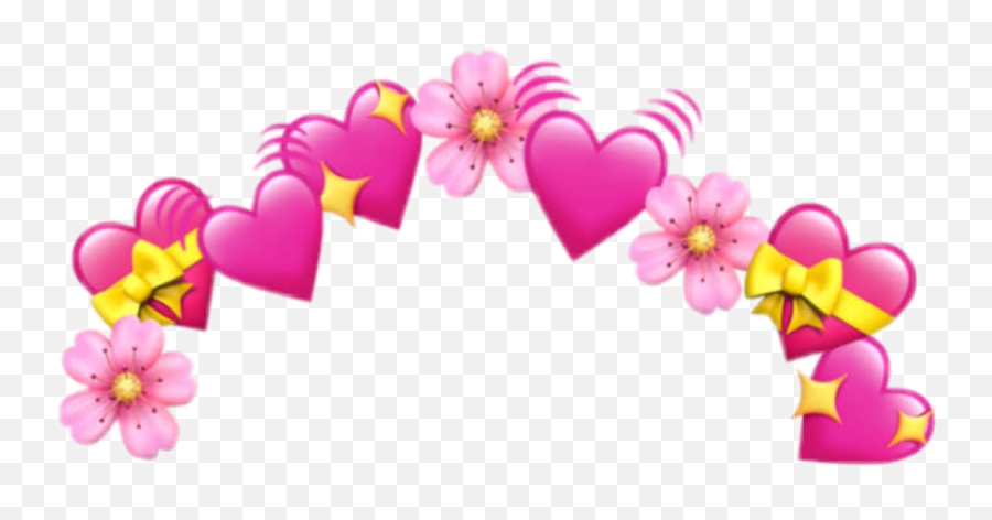 Crown Floweremoji Flowercrown Sticker - Pink Heart Crown,Flower Crown Emoji Transparent