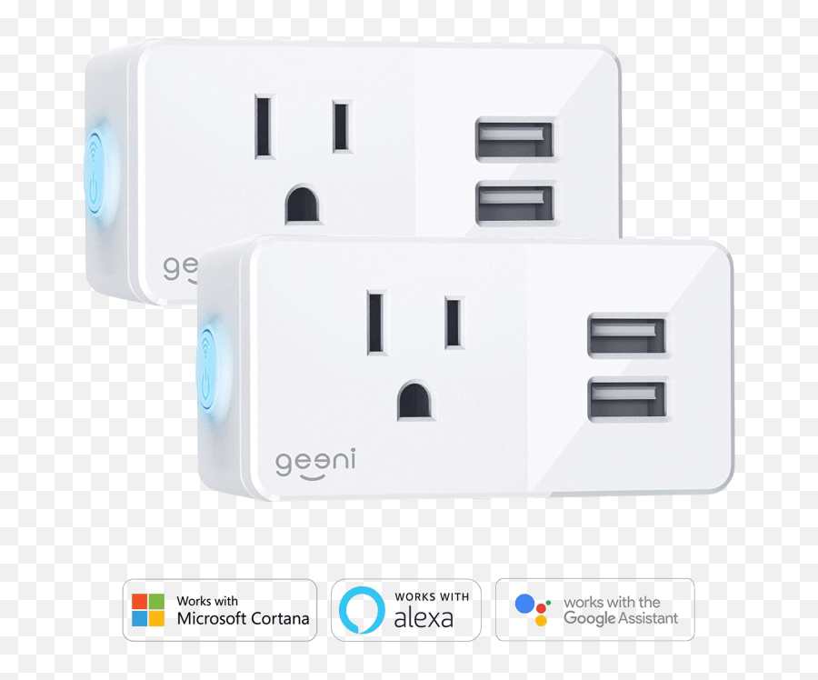 2 - Pack Geeni Switch Charge Smart Wifi Plug With 2 Usb Ports Wall Socket Emoji,The 7 B's School Nurse Emojis