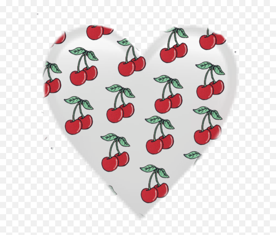 White Red Emoji Heart Cherries Sticker - Girly,Cherries Emoji