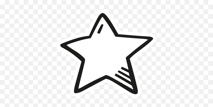 Star Free Icon Of Space Hand Drawn Black Sticker - Hand Drawn Star Icons Png Emoji,Emoticons Estrella