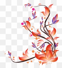 Orange Flower Clipart Bunga - Frame Corner Png Emoji,Background On The Emotions Flowers Album