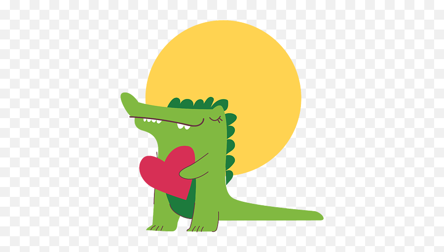 Happy Crocodile Holding A Big Heart Onesie For Sale By Jacob Emoji,Big Heart Emoticon Image