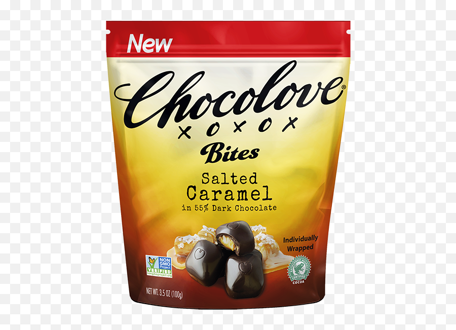 Chocolove Salted Caramel Bites 35 Oz Local Emoji,Wrapped Present Emoji