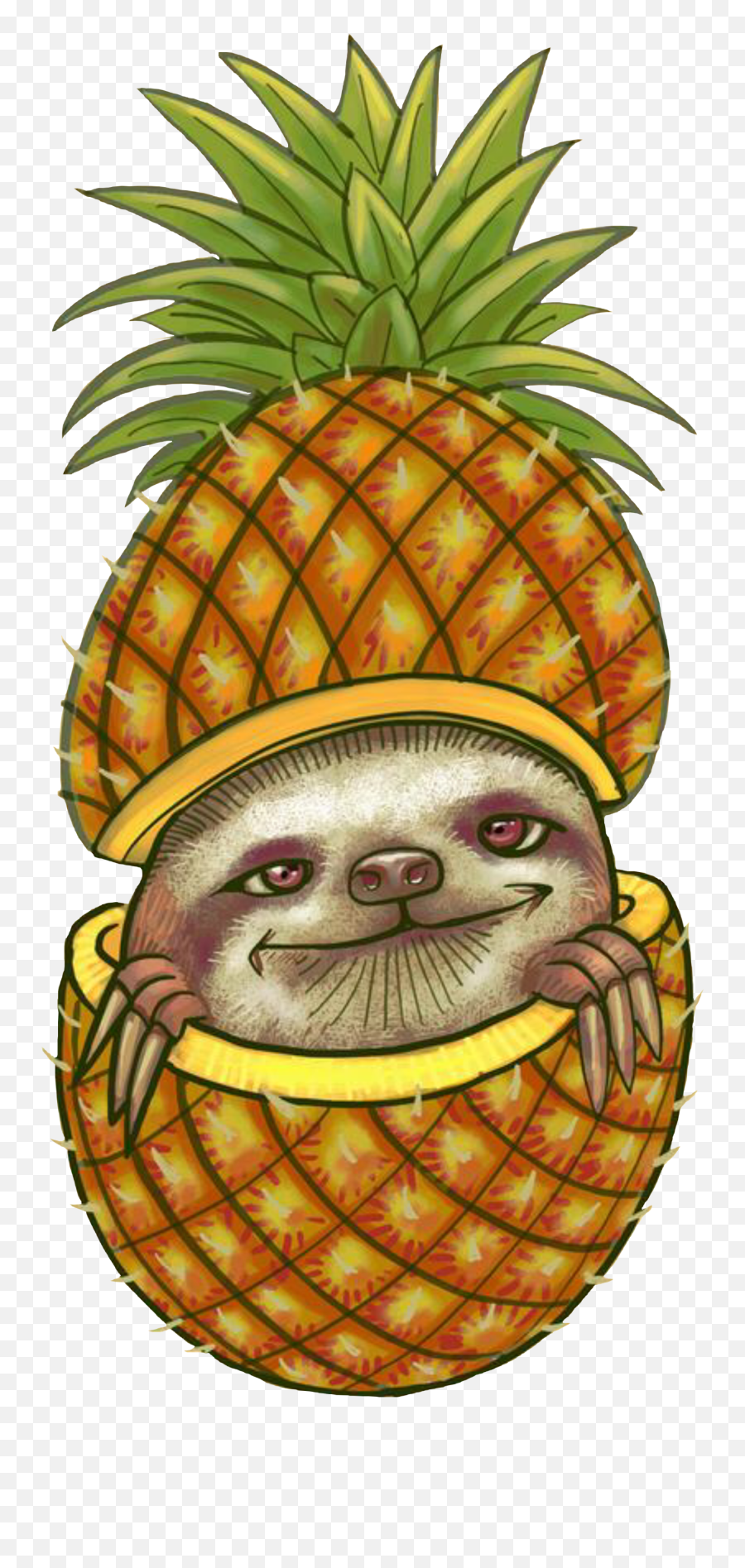 Cutepineaple Sloth Pineapplesloth Sticker By Youevil Emoji,Sloth Emoji