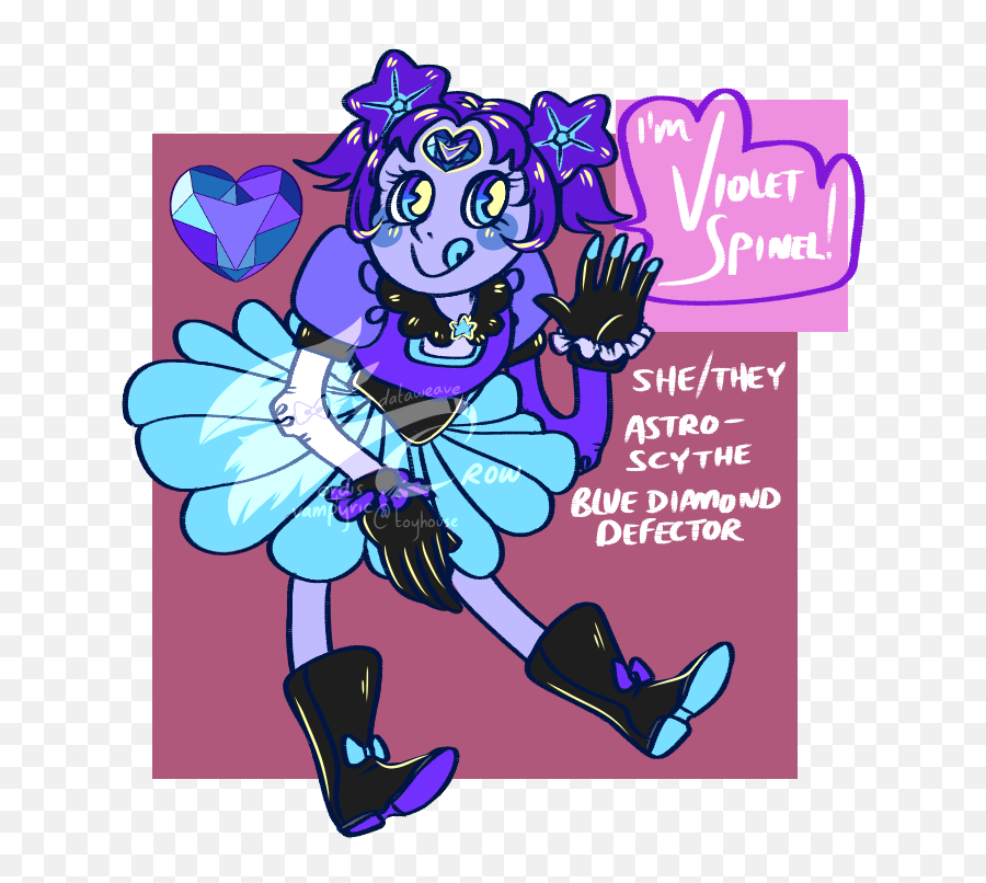 Violet Spinel Gemsona By Vampyric - Fur Affinity Dot Net Violet Spinel Gemsona Emoji,Spinel Emoji