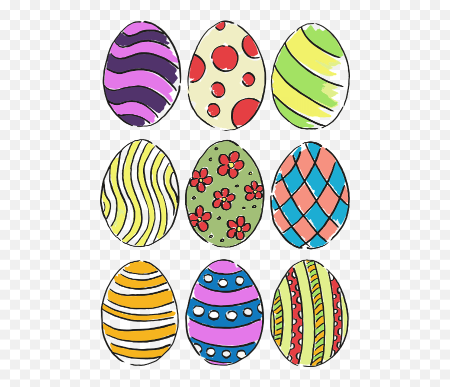 Easter Eggs Printable Stickers - Colored Easter Eggs Printable Emoji,Easter Emoticons