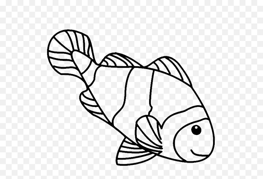 Clown Clipart Colouring Page - Clown Fish To Color Png Drawing Clown Fish Cartoon Emoji,Pufferfish Emoji