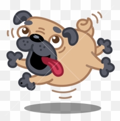 Dog Pug - Happy Dog Cartoon Png Emoji,Hairdryer Emoji