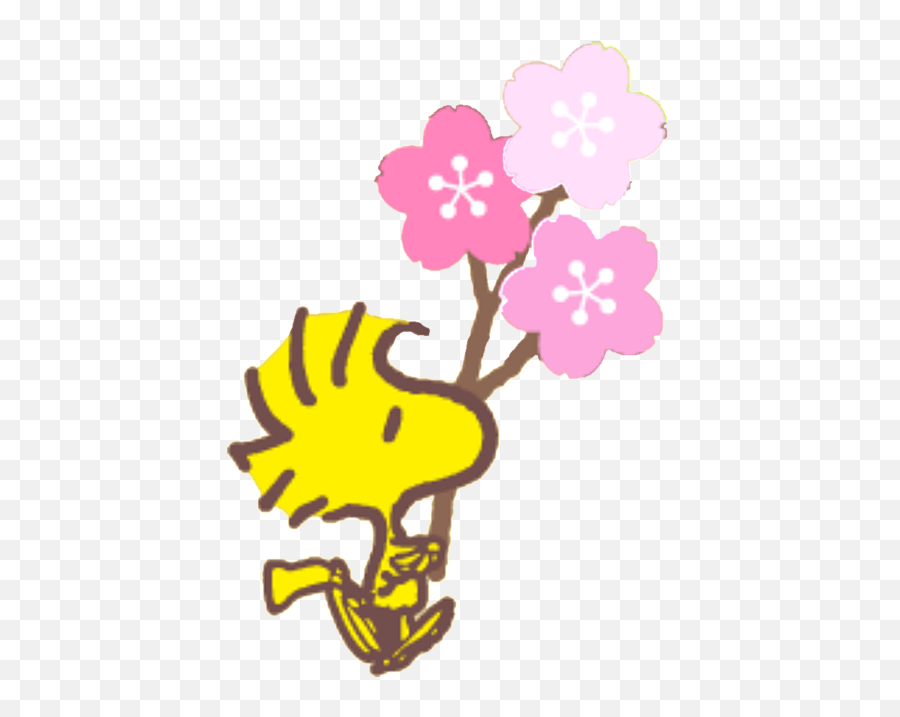 Snoopy Flowers Emoji,Snoopy Spring Time Emoticons