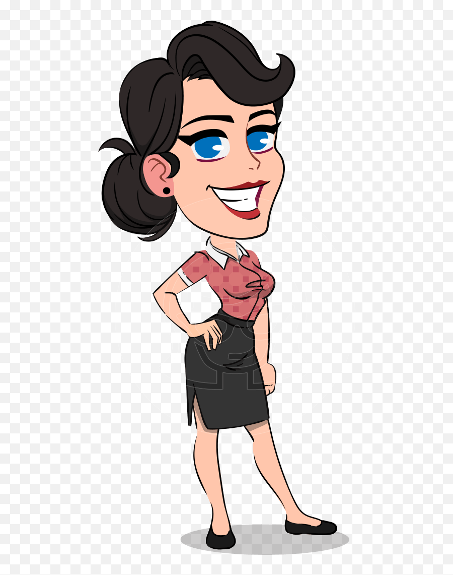 Simple Style Cartoon Of A Office Girl - 112 Illustrations Graphicmama Simple Woman Caricature Emoji,Office Emotions