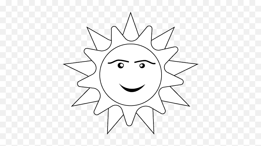 Sun Clipart Black And White Download Free Clipart Vector - Cartoon Sun Earth Moon Emoji,Of Emoticons Clipart Black And White