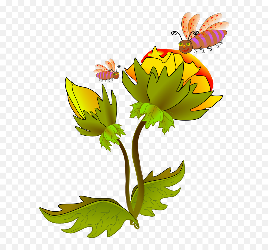 Free Bee Clip Download Free Clip Art Free Clip Art On - Bunga Krisan Dan Lebah Madu Emoji,Zzz Ant Ladybug Ant Emoji