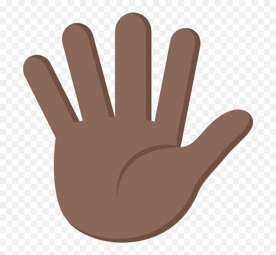 Hand With Fingers Splayed Dark Skin Tone Emoji High - Brown Fingers Clip Art,Whatsapp Emojis Png Peace Finger