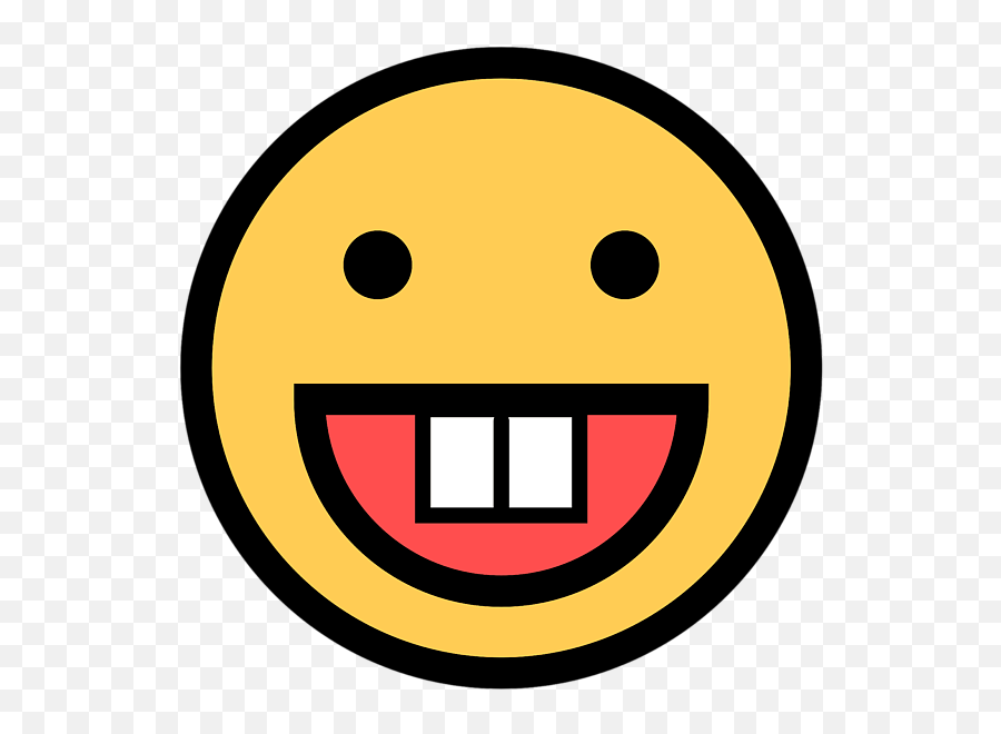Smiley Face Big Tooth Out Smiling Teeth Mouth Bath Towel - Happy Emoji,Smiling With Teeth Emoji