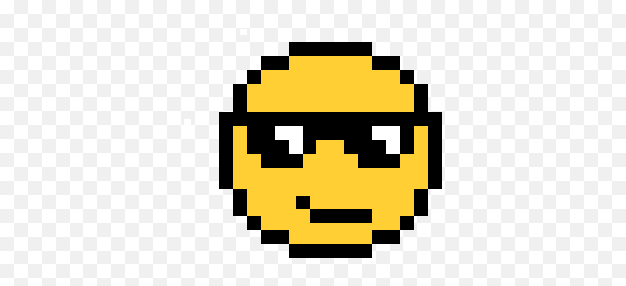 Smiley Face With Sunglasses Pixel Art Maker - Happy Face Pixel Art Emoji,Sunglasses Emoticon