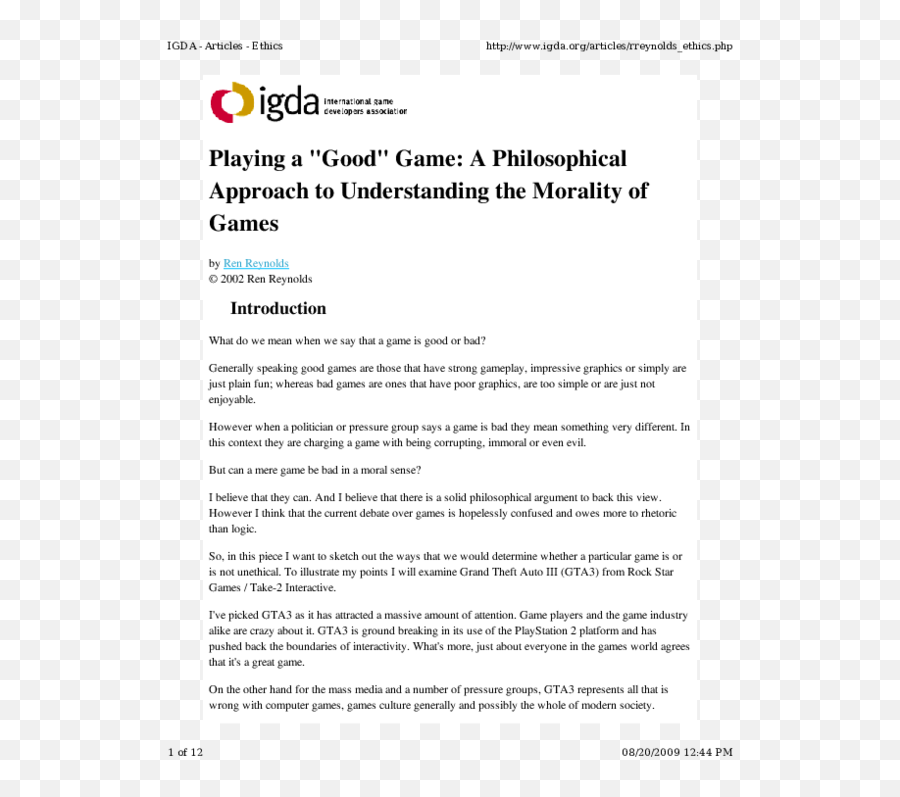 Pdf Playing A Good Game A Philosophical Approach To - Document Emoji,Driving Emotion Type-s Ps2