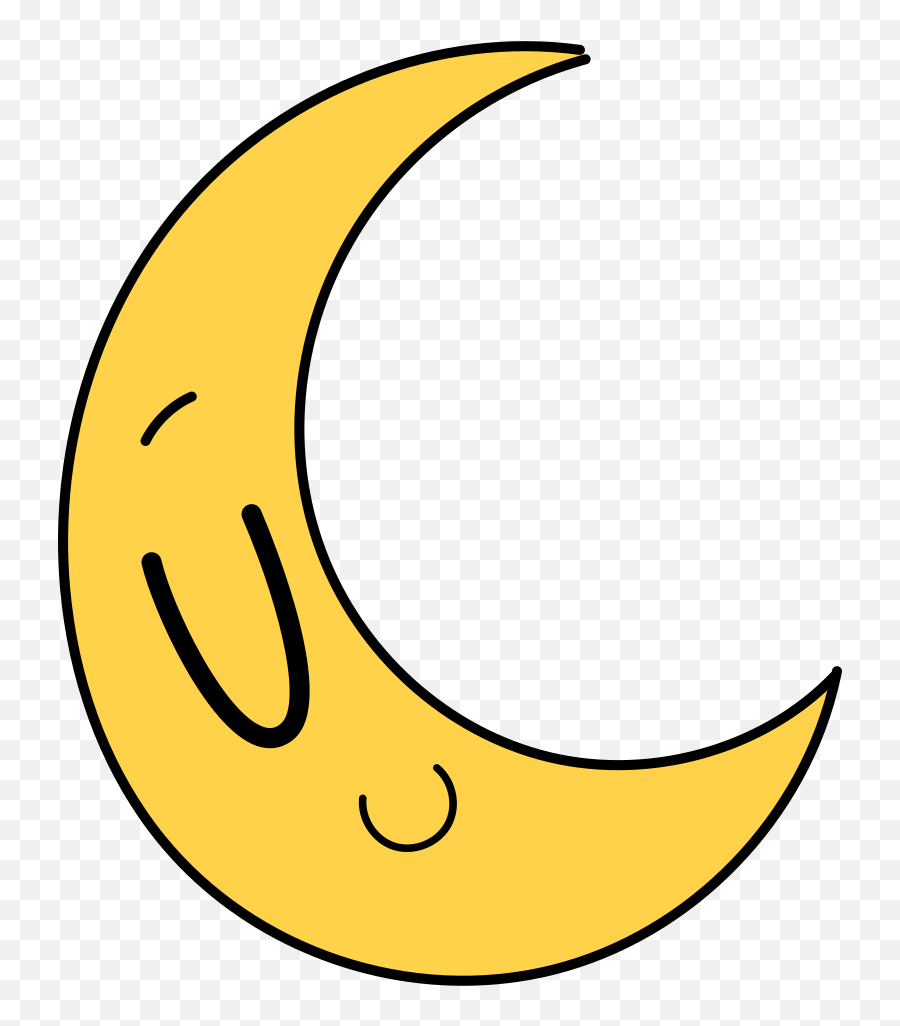 Ilustraciones Clipart E Imágenes De Luna Creciente Amarilla Emoji,Emoticon De Hojas Amarillas