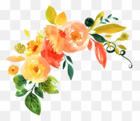 Watercolor Flowers Png File Download Free Png Mart Emoji,Orange Flower Emoji