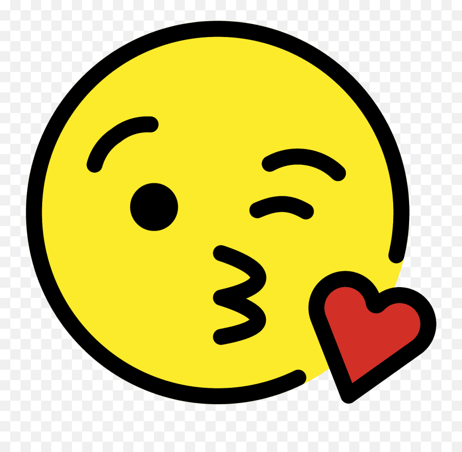 Face Blowing A Kiss Emoji Clipart - Göz Krpan Yüz Emoji,Kiss Emoji