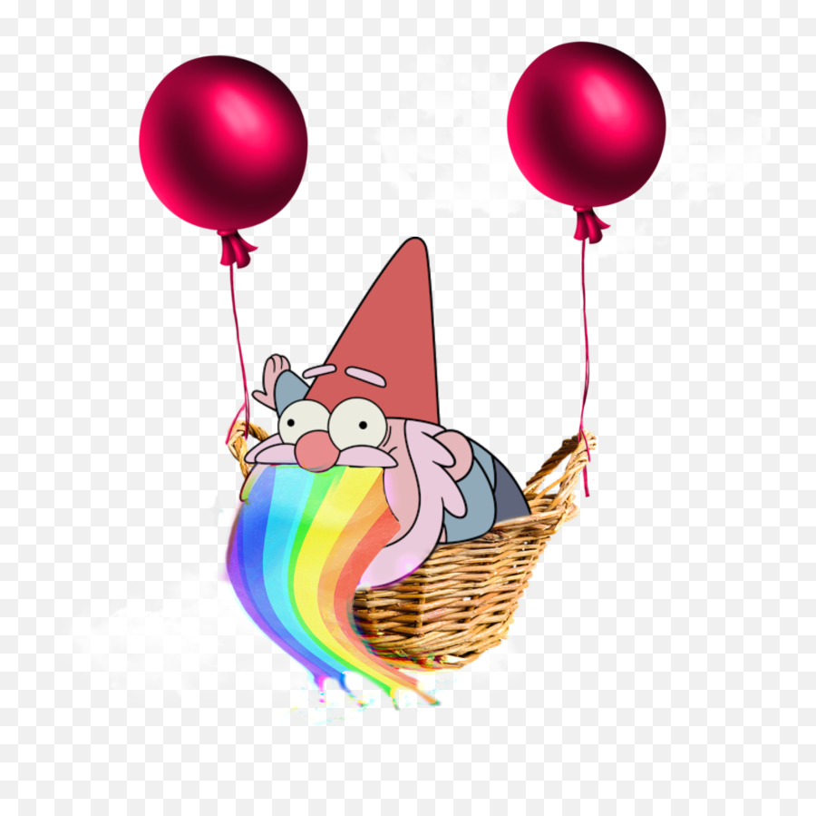 Ftestickers Gnome Sticker - Balloon Emoji,Emoji Gift Clouds