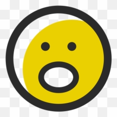 Hushed Colored Stroke Emoticon - Happy Emoji,Hushed Emoji