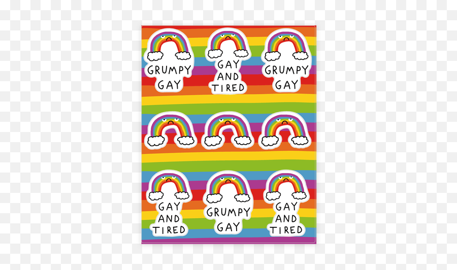 Rainbow Stickers Sticker And Decal Sheets Lookhuman - Lgbtq Rainbow Stickers Emoji,Grumpy Emojis