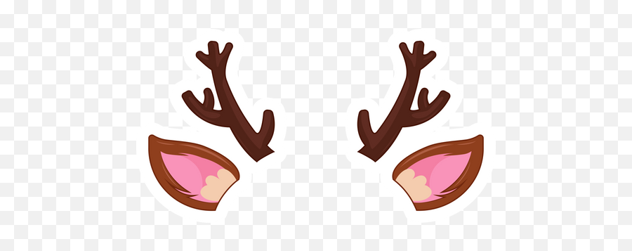 Christmas Deer Horns Sticker - Sticker Mania Moriah Elizabeth Art Pieces Emoji,Rock Horns Emoji