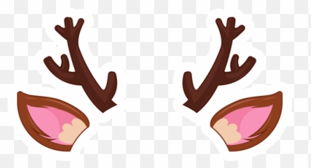 Christmas Deer Horns Sticker - Sticker Mania Moriah Elizabeth Art Pieces Emoji,Rock Horns Emoji