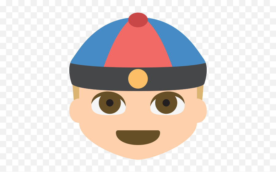 Man With Gua Pi Mao Tone Emoji - Fictional Character,Red 1 Emoji
