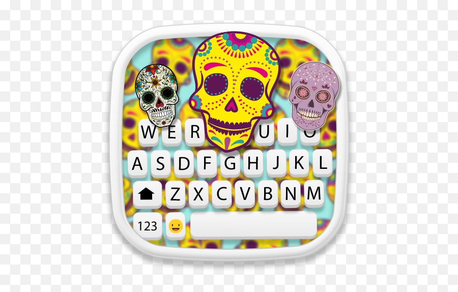 Sugar Skull Keyboard - Dot Emoji,Sugar Skull Emoji