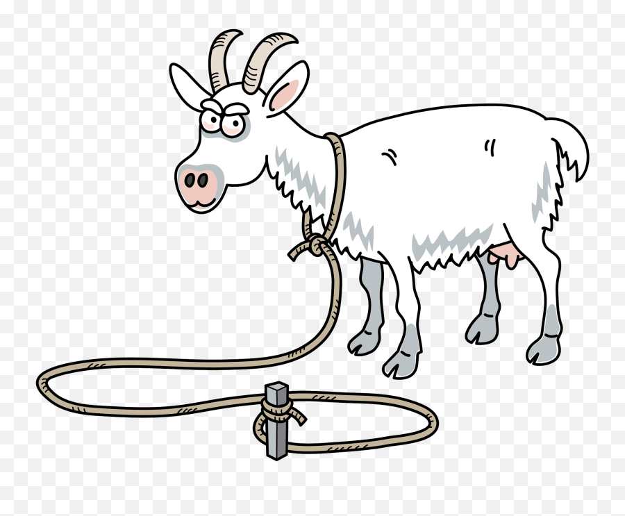 Goat Tied On The Rope Clipart Free Download Transparent - Goat Tied To A Post Clipart Emoji,Dairy Goat Stinks Emoticon