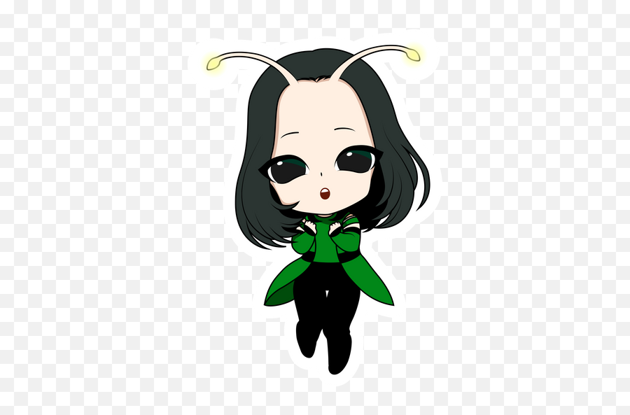 Marvel Chibi Mantis Sticker - Sticker Mania Cute Marvel Chibi Emoji,How To Use Deadpool Emojis Galaxy