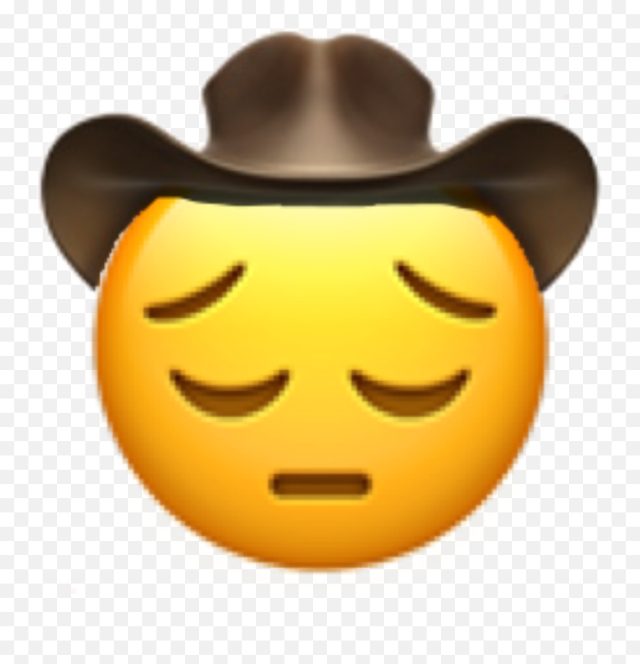 Sad Cowboy Emoji Png Transparent - Sad Cowboy Emoji Png,Pensive Emoji