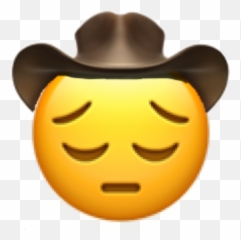 Sad Cowboy Emoji Png Transparent - Sad Cowboy Emoji Png,Pensive Emoji