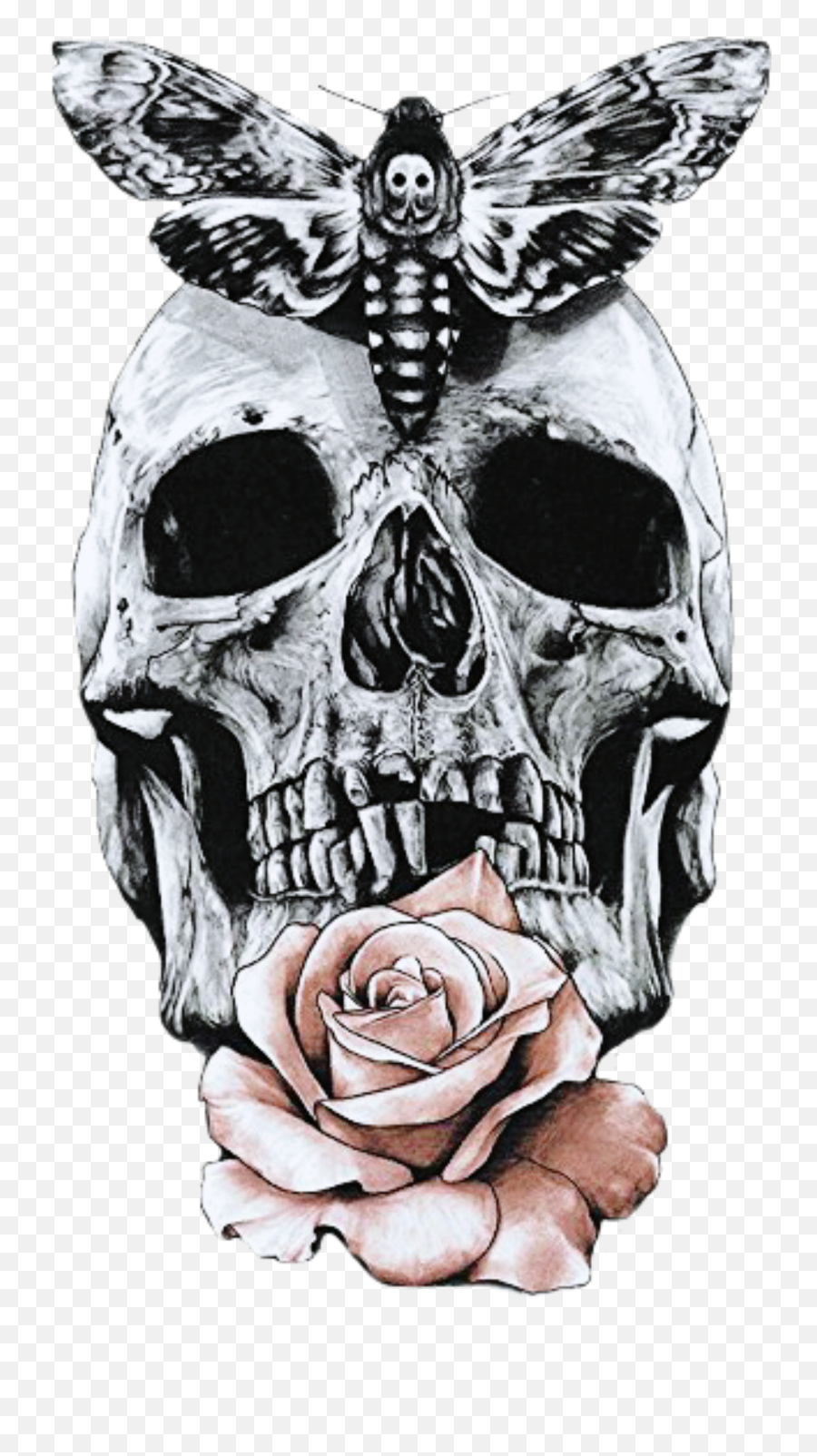 Skull Sticker - Death Moth Tattoo Emoji,Apple Skull Emoji 2018