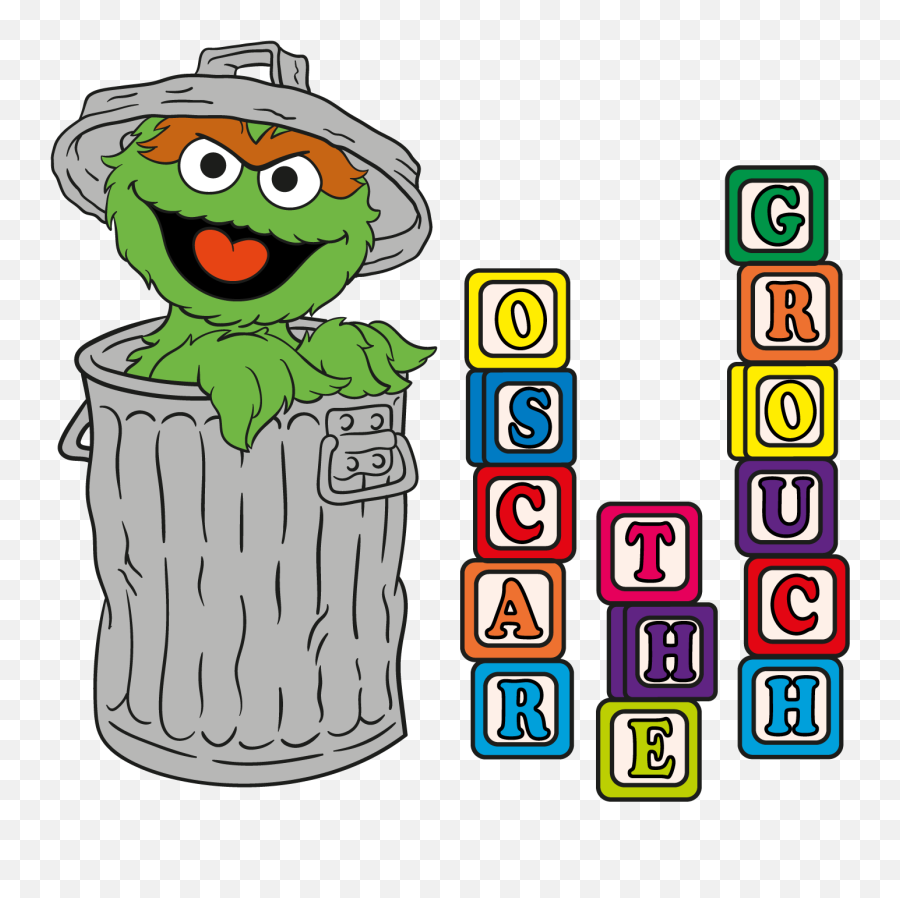 Oscar The Grouch Adhesive Muppet Multi - Colored Alphabet Cubes Vinyl Home Wall Art Decoration Sticker 25 X 25 Kids Bedroom Sesame Street Emoji,Ghost Emoji Pumkin Carve Out