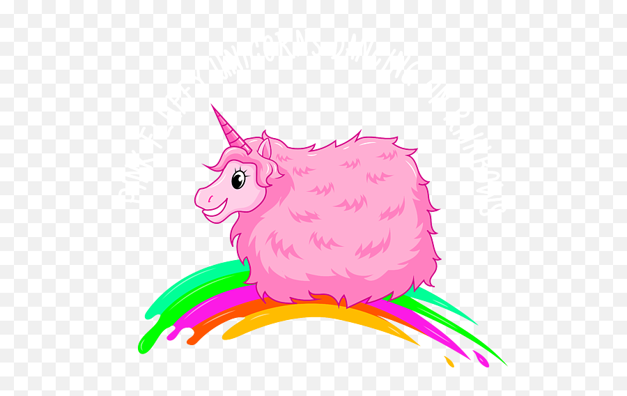 Pink Fluffy Unicorn Dancing On Rainbows - Fat Unicorn For Emoji,Unicorn From Emotions