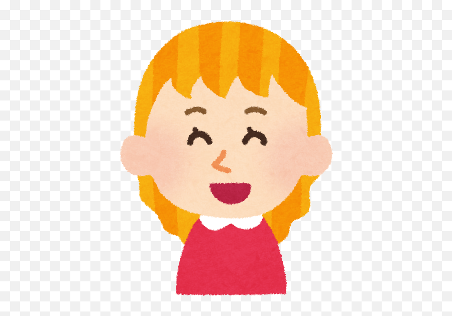 Facial Expression Illustration Of A White Girl Smile - Crying Emoji,Laughcrin Crying Emoji]
