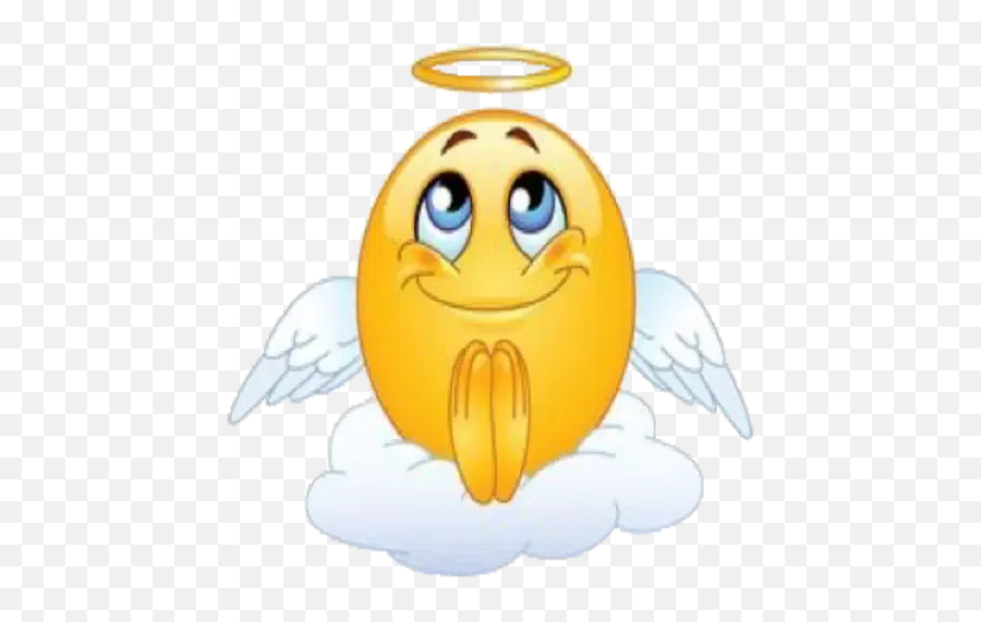 Elvis Presley Whatsapp Stickers - Angel Praying Emoji Transparent,Desenhos Com Emoticons Do Whatsapp