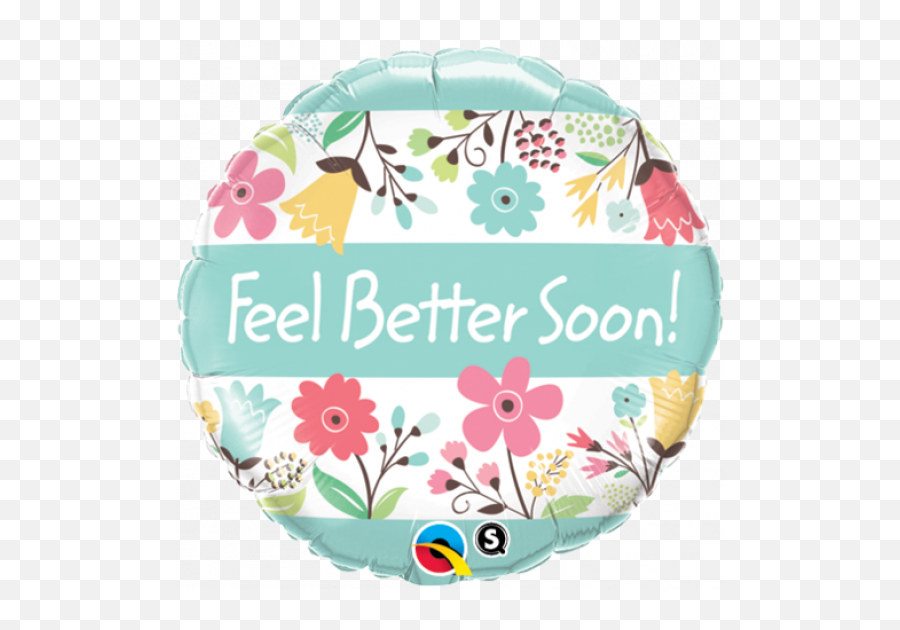 Feel Better Soon Floral Foil Balloon - Decorative Emoji,Feel Better Soon Emoticon