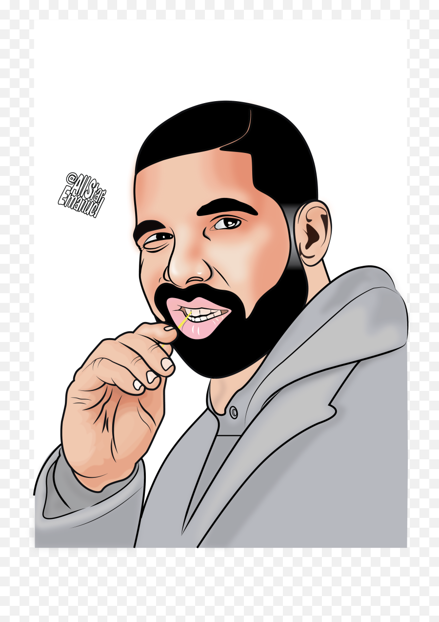 Drake Drawing Painting Cartoon Sketch - Drake Cartoon Transparent Emoji,Drake Emotion New Song