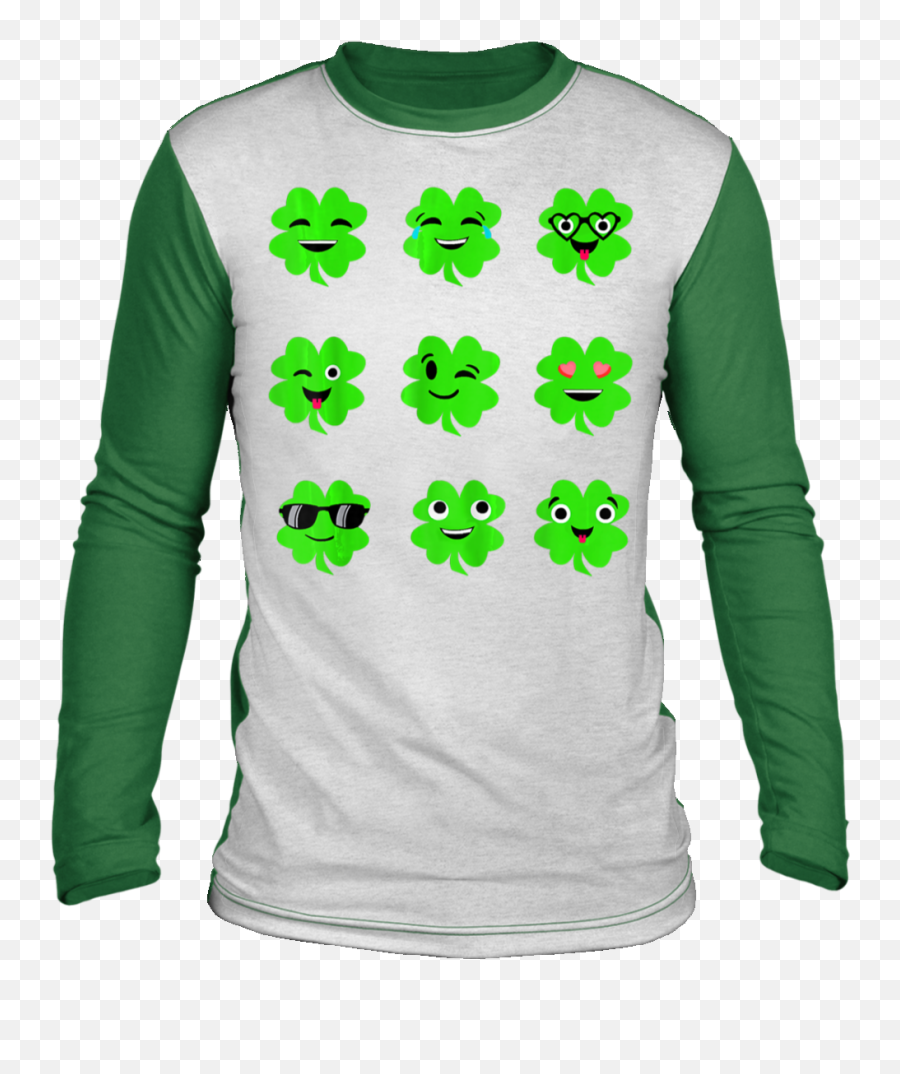 St Patricks Day Irish Emoji Shamrock - Grinch Ugly Christmas Sweater,Emoji Long Sleeve Shirt