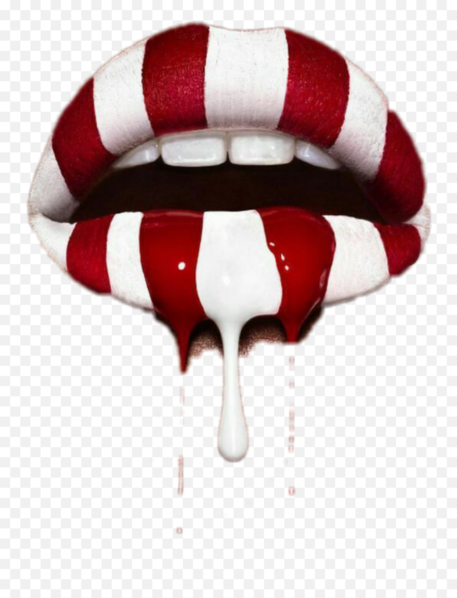 Lips Drip Redwhite Hot Sticker By Jackie G - Lips With Candy Drip Emoji,Hot Lips Emoji