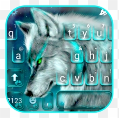 Cyan Neon Wolf Keyboard Theme On Google Play For United - Zodiacs Signs As Eevee Emoji,Dog Keyboard Emojis