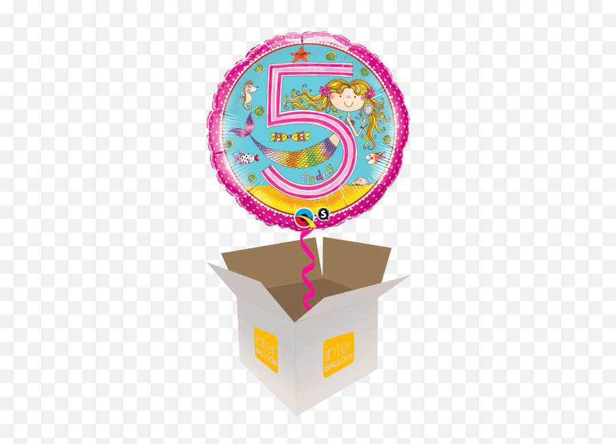 5th Birthday Helium Balloons Delivered In The Uk By Interballoon - Happy 1st Birthday With Pink Ballon Emoji,Emoji 5th Birthday
