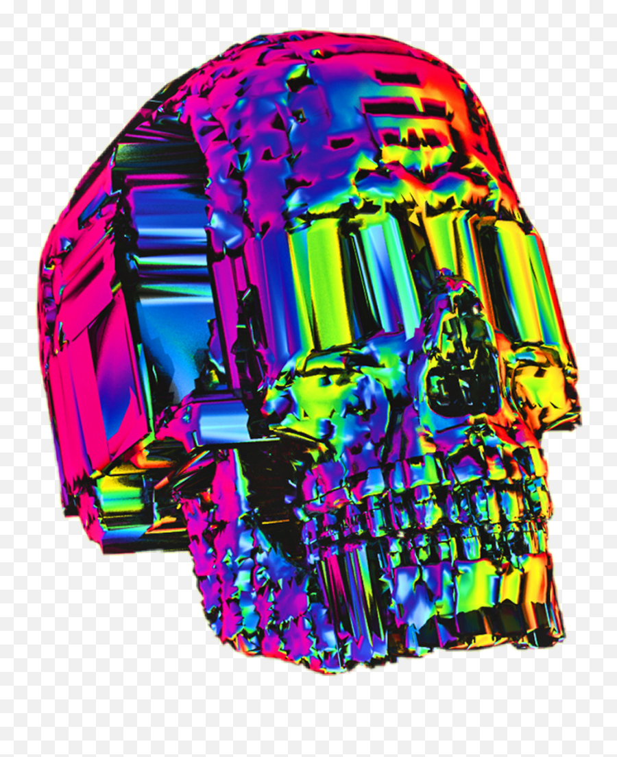 Caveira Cranio Skull Glitch Sticker - Dot Emoji,Caveira Emoji