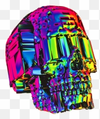 Caveira Cranio Skull Glitch Sticker - Dot Emoji,Caveira Emoji
