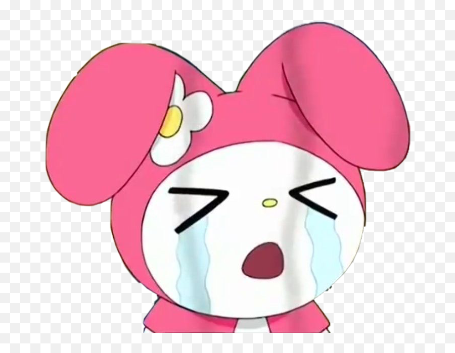 Mymelody Sanrio Sad Bunny Cute Sticker - My Melody Sad Emoji,Sad Bunny Emoji