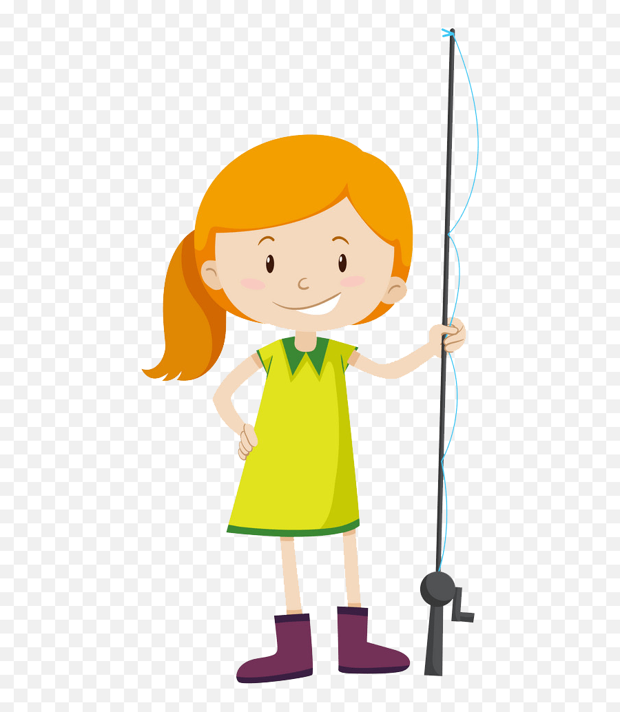 Fishing Pole Clipart - Clipartworld Dibujos De Niñas Pescando Emoji,Baby Boy Feet Emojis Clipart